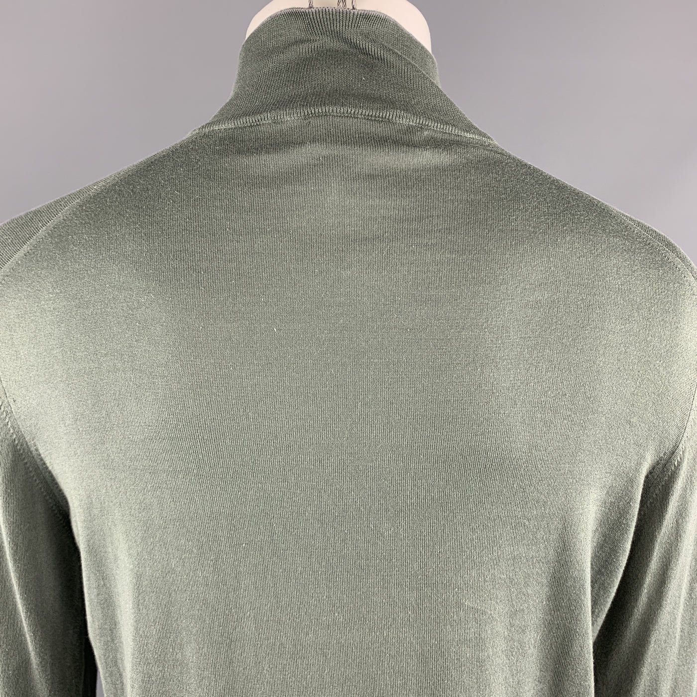 BRUNELLO CUCINELLI Size 40 Olive Cotton Buttoned Pullover Sweater