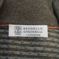 BRUNELLO CUCINELLI Size 46 Taupe & Grey Knitted Cashmere 1/2 Zip Sweater BRUNELLO CUCINELLI