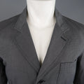 BURBERRY LONDON 40 Grey Nailhead Cotton Notch Lapel Patch Pocket Jacket BURBERRY LONDON