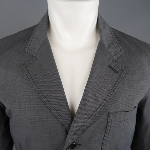 BURBERRY LONDON 40 Grey Nailhead Cotton Notch Lapel Patch Pocket Jacket BURBERRY LONDON