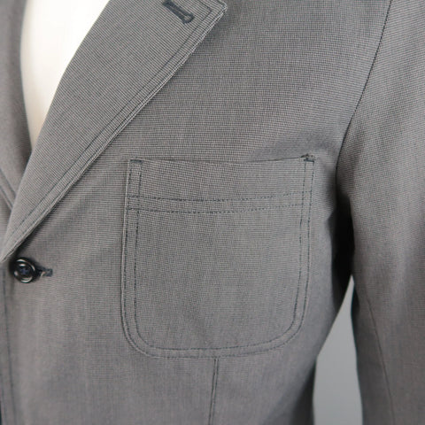 BURBERRY LONDON 40 Grey Nailhead Cotton Notch Lapel Patch Pocket Jacket BURBERRY LONDON