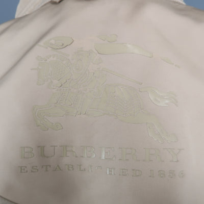 BURBERRY LONDON Chest Size L Khaki Solid Nylon Belted Trenchcoat