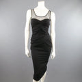 BURBERRY PRORSUM Size 10 Black Draped Silk & Mesh Cocktail Dress BURBERRY PRORSUM