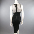 BURBERRY PRORSUM Size 10 Black Draped Silk & Mesh Cocktail Dress BURBERRY PRORSUM