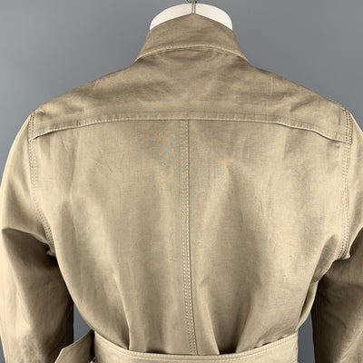 BURBERRY PRORSUM Spring 2012 Size 36 Khaki Cotton / Linen Belted Trenchcoat