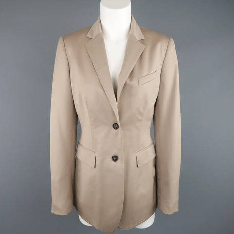 BURBERRY PRORSUM Size 6 Beige Virgin Stretch Wool Notch Lapel Blazer BURBERRY PRORSUM