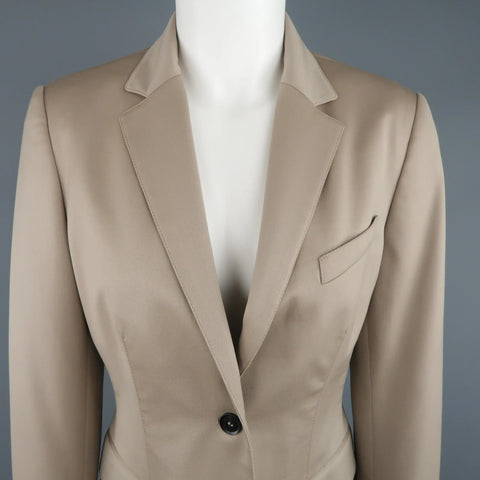 BURBERRY PRORSUM Size 6 Beige Virgin Stretch Wool Notch Lapel Blazer BURBERRY PRORSUM
