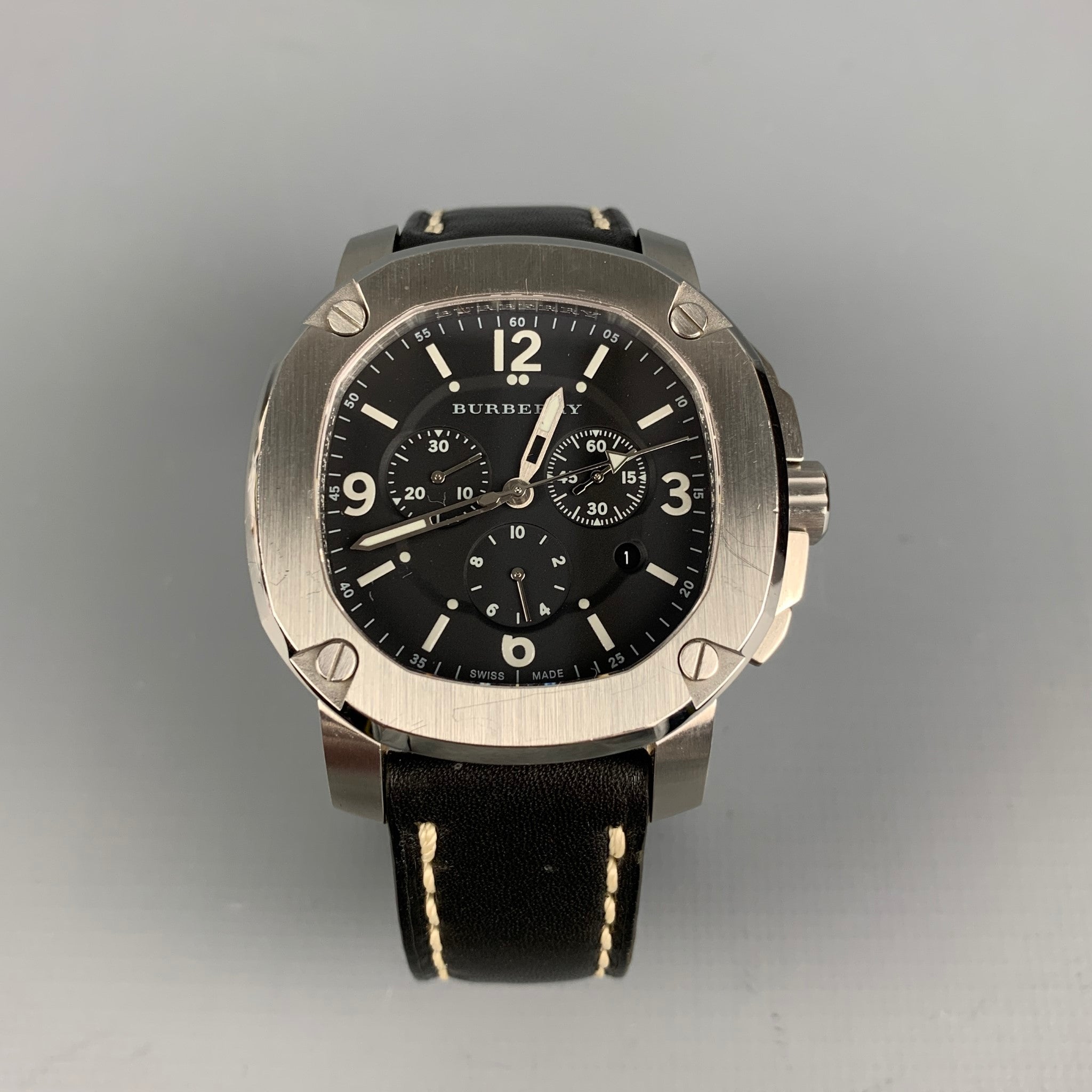 C*6様 Burberry ブラックアナログ時計 BURBERRY The Britain 47mm Black & Silver Stainless Steel BBY1100