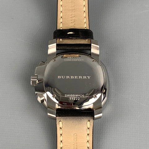 BURBERRY The Britain 47mm Black & Silver Stainless Steel BBY1100 Chronograph Watch
