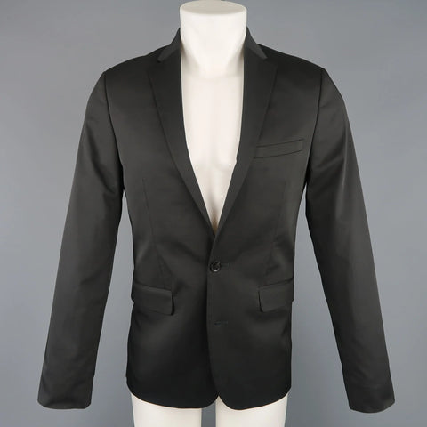CALVIN KLEIN 38 Regular Black Solid Twill Extreme Slim Fit Sport Coat CALVIN KLEIN