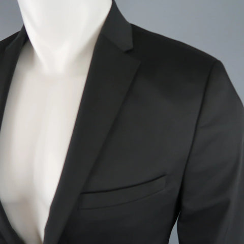 CALVIN KLEIN 38 Regular Black Solid Twill Extreme Slim Fit Sport Coat CALVIN KLEIN