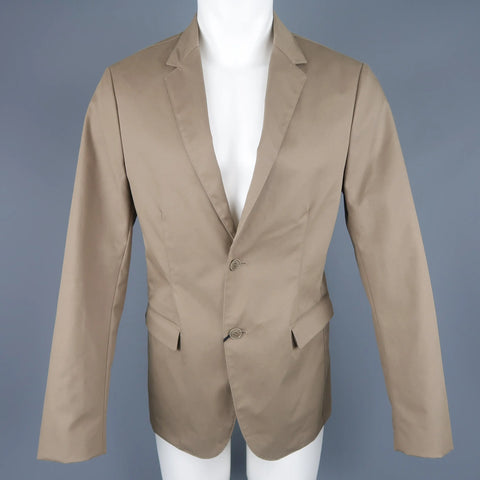 CALVIN KLEIN COLLECTION 38 Taupe Cotton Blend Notch Lapel Sport Coat Jacket CALVIN KLEIN COLLECTION