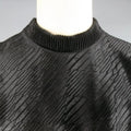 CALVIN KLEIN COLLECTION Size 38 Black Embossed Ponyhair Crewneck Pullover Sweater CALVIN KLEIN COLLECTION