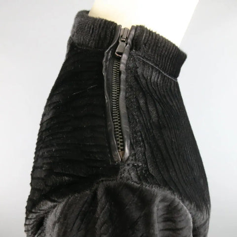 CALVIN KLEIN COLLECTION Size 38 Black Embossed Ponyhair Crewneck Pullover Sweater CALVIN KLEIN COLLECTION
