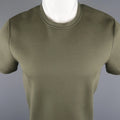 CALVIN KLEIN COLLECTION Size S Olive Solid Cotton Blend T-shirt CALVIN KLEIN COLLECTION