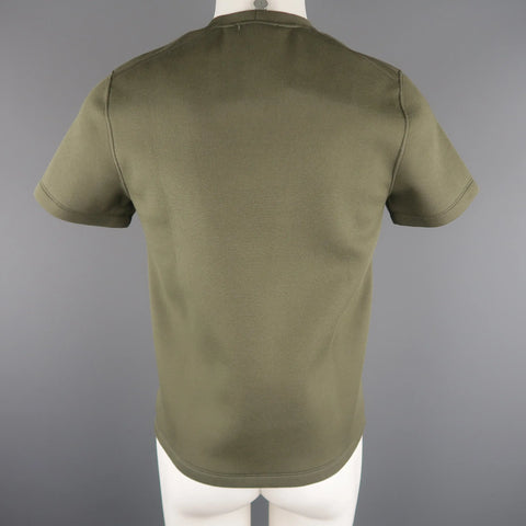 CALVIN KLEIN COLLECTION Size S Olive Solid Cotton Blend T-shirt CALVIN KLEIN COLLECTION