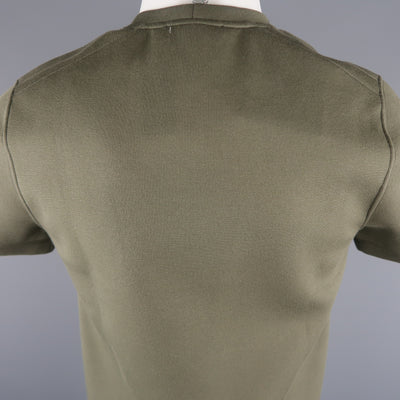 CALVIN KLEIN COLLECTION Size S Olive Solid Cotton Blend T-shirt
