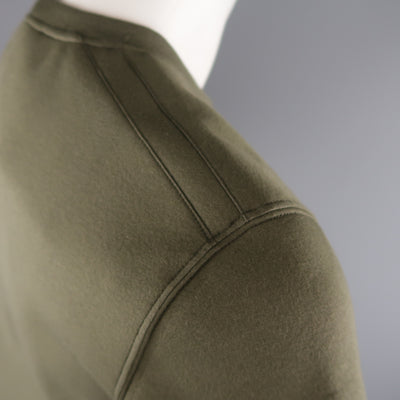 CALVIN KLEIN COLLECTION Size S Olive Solid Cotton Blend T-shirt