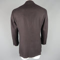 CANALI 42 Regular Black & Eggplant Houndstooth Wool / Cashmere / Silk Sport Coat CANALI