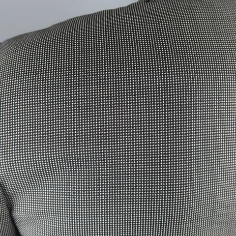 CANALI 42 Regular Black & White Nailhead Wool Single Breasted  Suit CANALI
