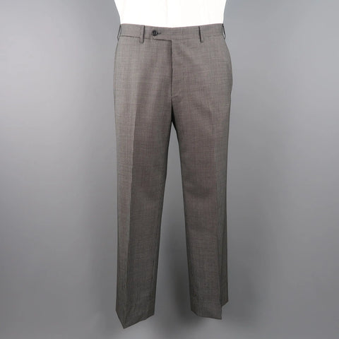 CANALI 42 Regular Black & White Nailhead Wool Single Breasted  Suit CANALI