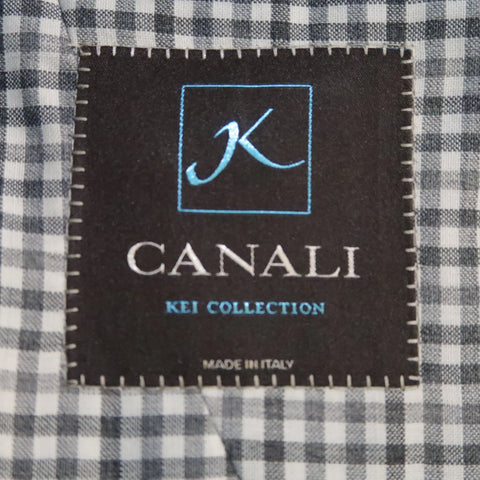 CANALI Chest Size 42 Regular Checkered Grey Wool Notch Lapel Sport Coat CANALI