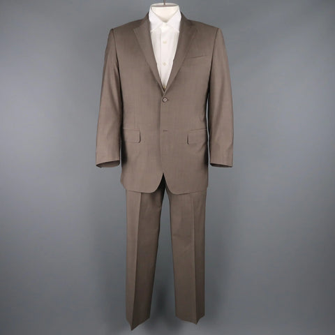 CANALI 42 Regular Taupe Wool Notch Lapel 2 Button Single Breasted  Suit CANALI