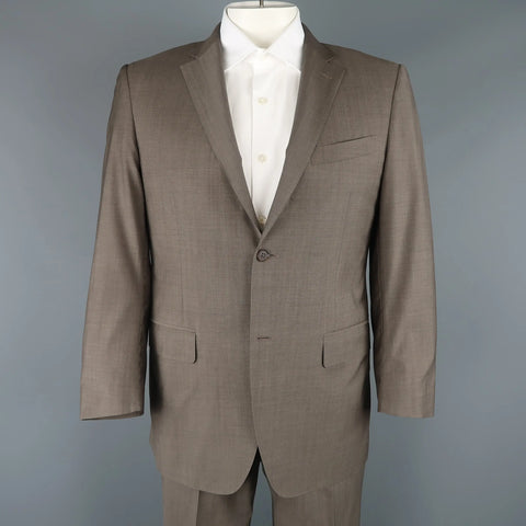 CANALI 42 Regular Taupe Wool Notch Lapel 2 Button Single Breasted  Suit CANALI