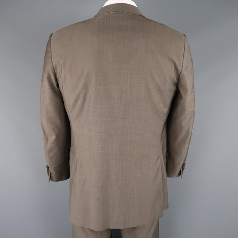 CANALI 42 Regular Taupe Wool Notch Lapel 2 Button Single Breasted  Suit CANALI