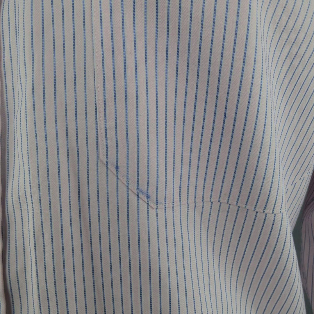 CANALI Camisa de manga larga de algodón a rayas rosas y azules talla L 