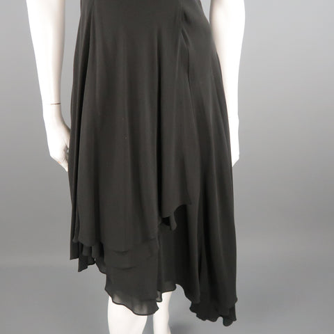 CANDICE FRAIBERGER 4 Black Sequin Lace Top Asymmetrical Skirt Cocktail Dress
