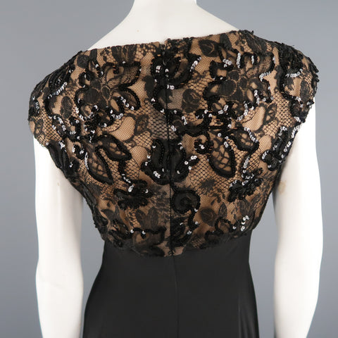 CANDICE FRAIBERGER 4 Black Sequin Lace Top Asymmetrical Skirt Cocktail Dress