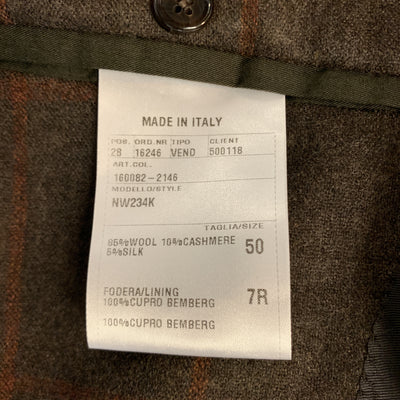 CARUSO 40 R Brown Wool / Silk / Cashmere Notch Lapel Sport Coat