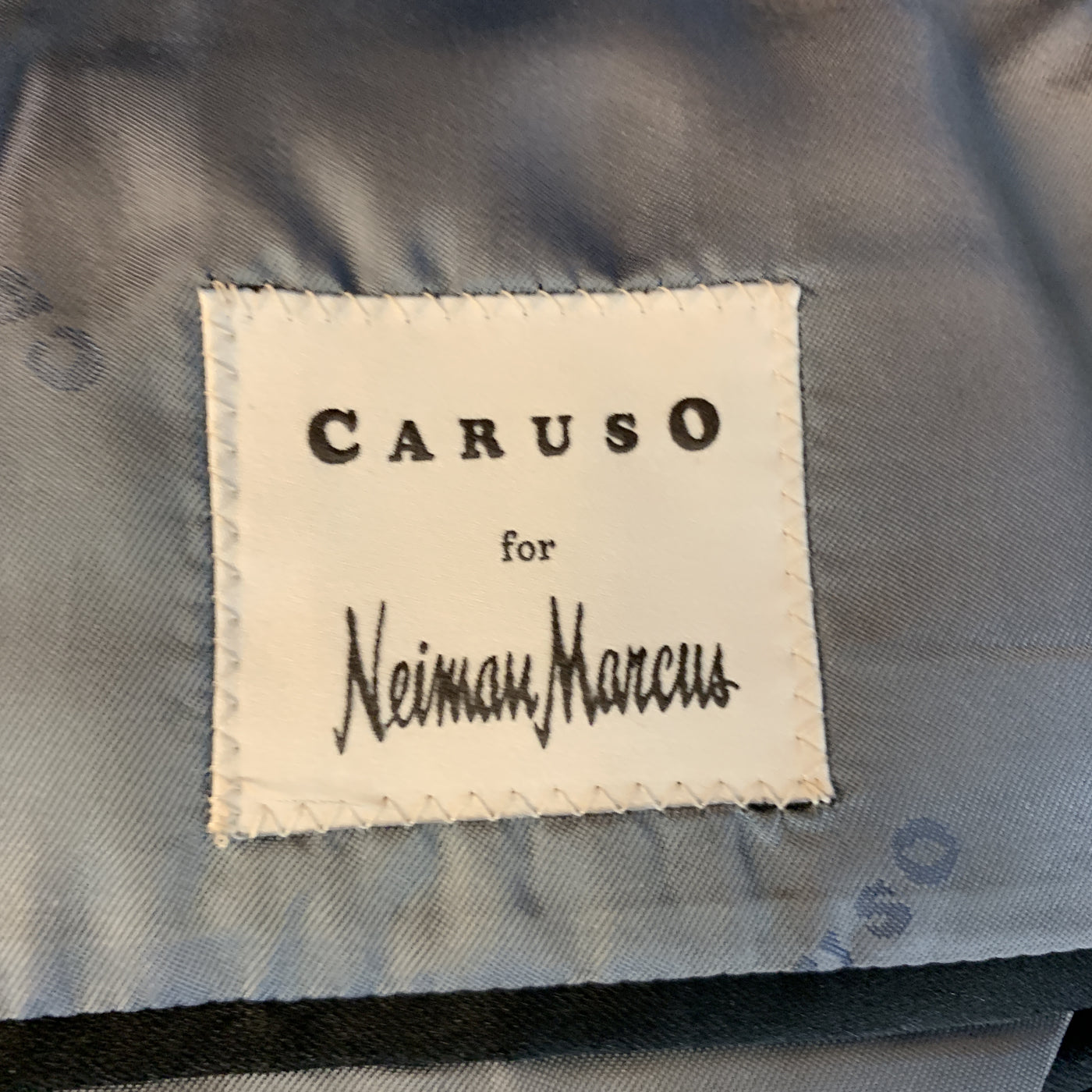 CARUSO 42 Black Solid Wool / Mohair Peak Lapel Tuxedo