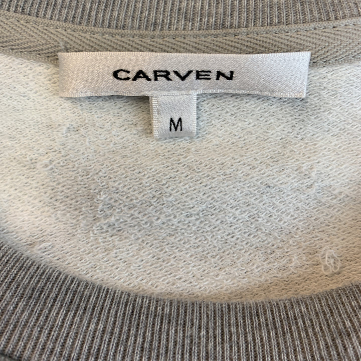 CARVEN Size M Light Gray Print Cotton Crew-Neck Pullover