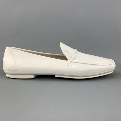 CESARE PACIOTTI Size 10 White Rubber Slip On Loafers