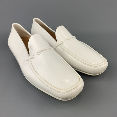 CESARE PACIOTTI Size 10 White Rubber Slip On Loafers