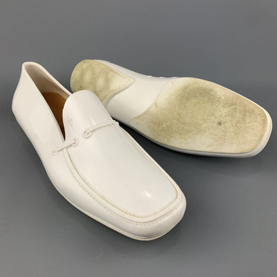 CESARE PACIOTTI Size 10 White Rubber Slip On Loafers