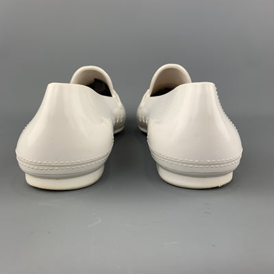 CESARE PACIOTTI Size 10 White Rubber Slip On Loafers