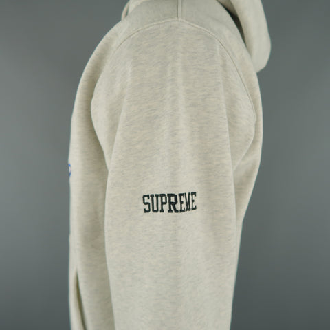 CHAMPION for SUPREME Talla L Sudadera con capucha de algodón gris claro jaspeado