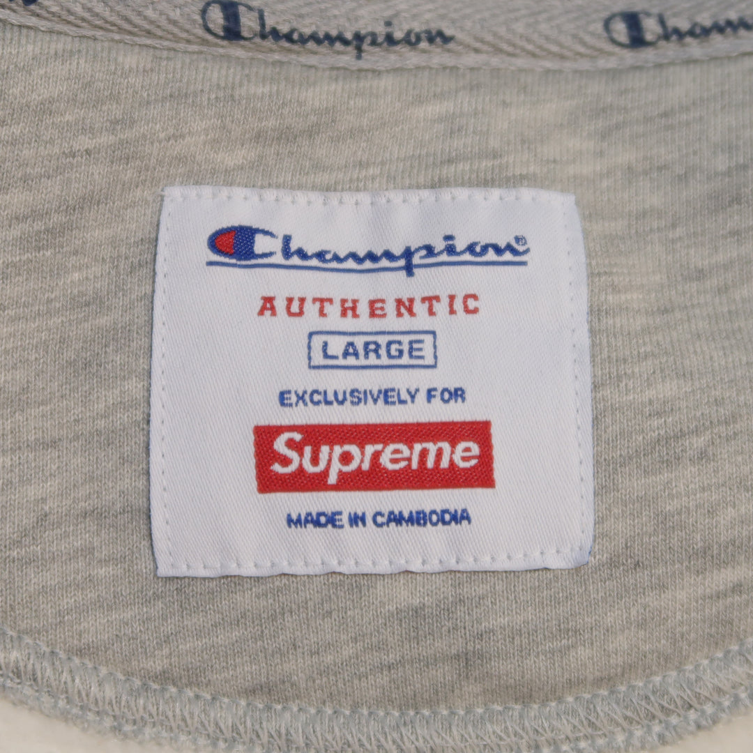 CHAMPION for SUPREME  Size L Light Grey Heather Cotton Hooded Sweatshirt