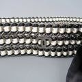 CHANEL Autumn 2006 Black & Cream Woven Silk Ribbon & Chain Bow Belt CHANEL