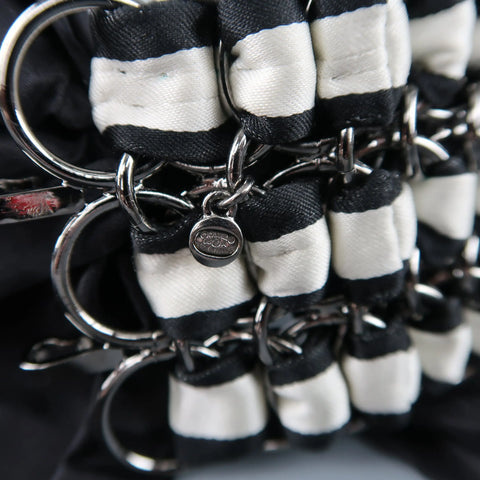 CHANEL Autumn 2006 Black & Cream Woven Silk Ribbon & Chain Bow Belt CHANEL