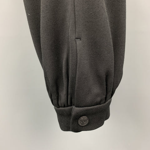 CHANEL Talla 10 Pantalones capri fruncidos de pierna ancha de mezcla modal negro