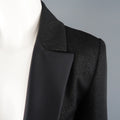 CHANEL Size 10 Black Sparkle Twill Satin Peak Lapel Tuxedo Jacket CHANEL