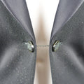 CHANEL Size 10 Black Sparkle Twill Satin Peak Lapel Tuxedo Jacket CHANEL