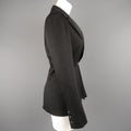 CHANEL Size 10 Black Sparkle Twill Satin Peak Lapel Tuxedo Jacket CHANEL