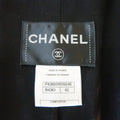 CHANEL Size 10 Black Sparkle Twill Satin Peak Lapel Tuxedo Jacket CHANEL