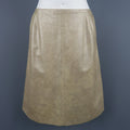 CHANEL Size 8 Metallic Gold Marbled Leather A Line Skirt CHANEL