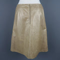 CHANEL Size 8 Metallic Gold Marbled Leather A Line Skirt CHANEL